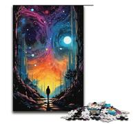 1000 Pieces Puzzles for Adults Colorful Psychedelic Walking Among The Stars Wooden Jigsaw for Adults And Kids Stress Relief Tool 1000 PCS(38x26cm)