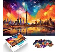1000 Pieces Puzzles for Adults Colorful UAE.Dubai Stress Relief Toys 26x38cm with Matching Poster and Trivia Sheet for teenager 14+
