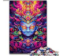 1000 Pieces Puzzles for Adults Colourful Art Buddha Made of Wood, Gift for Men And Women, Daily & Special Occasion 50x75cm Engaging Family Game Night Activity