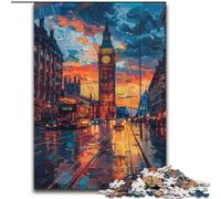 1000 Pieces Puzzles for Adults Colourful Big Ben Made of Wood, Perfect Christmas & New Year Gift, 50x75cm for Family Interactive Game