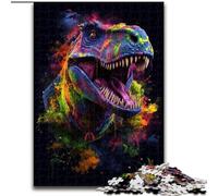 1000 Pieces Puzzles for Adults Colourful Dinosaurs Jigsaw Puzzles Made of cardboard,Ideal for Home & Office Decor, for Birthday 1000pcs(26x38cm)