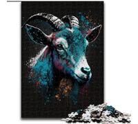1000 Pieces Puzzles for Adults Colourful Goats Jigsaw Made of cardboard,Family Interaction & Brain Challenge, Family Activity Challenge 1000pcs(26x38cm)