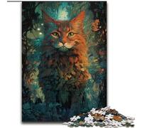 1000 Pieces Puzzles for Adults Colourful Maine Coon Cat Made of Wood, Gift for Men And Women, Daily & Special Occasion 50x75cm Engaging Family Game Night Activity