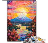 1000 Pieces Puzzles for Adults Colourful Mount Fuji Japan Made of Wood, Gift for Men And Women, Daily & Special Occasion 50x75cm Engaging Family Game Night Activity