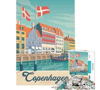 1000 Pieces Puzzles for Adults Copenhagen Travel Poster Relaxing Games for Educational Game Challenge Toy Secret Santa Gifts Analysis And Logic (size 50x75cm)