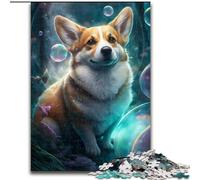 1000 Pieces Puzzles for Adults Corgi Dog Painting Made of Wood, Perfect for Family Fun on Birthdays, Christmas 50x75cm Engaging Family Game Night Activity