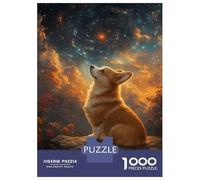 1000 Pieces Puzzles for Adults Corgi Gazing at The Cosmos Jigsaw Puzzle Hands-on Game Home Decoration Unique Gifts for Birthday And Christmas 38x26cm/1000pcs