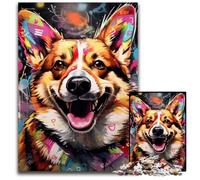 1000 Pieces Puzzles for Adults Corgi Graffiti Challenging Puzzles Interactive Family Game, DIY Home Decor Brain Challenge Gift 26X38CM/10.23x14.96inch