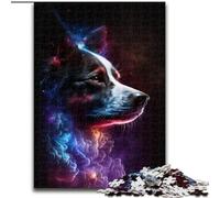 1000 Pieces Puzzles for Adults Cosmic Border Collie Made of Wood, Gift for Men And Women, Daily & Special Occasion 50x75cm Engaging Family Game Night Activity