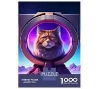 1000 Pieces Puzzles for Adults Cosmic Cats Eye View Jigsaw Puzzle Family Games Difficult Hard Unique Gifts for Birthday And Christmas 52x38cm/1000pcs