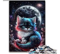 1000 Pieces Puzzles for Adults Cosmic Kitten Made of Wood, Perfect for Family Fun on Birthdays, Christmas 50x75cm Engaging Family Game Night Activity