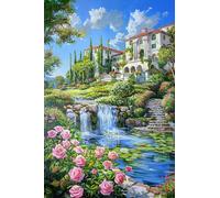 1000 Pieces Puzzles for Adults - Cottage By The Stream Funny Puzzles Educational Games Gift for Birthday Christmas Halloween