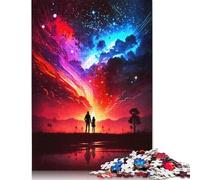 1000 Pieces Puzzles for Adults Couple Of Galaxy Landscape Creative Square Jigsaw Puzzles for Adults, Wooden Puzzles Home Decoration Jigsaw Puzzles 1000pcs (75x50cm)