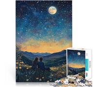 1000 Pieces Puzzles for Adults Couple Under Starry Sky Spiele Spielzeug Geschenk Lernspiel für Geburtstag, Weihnachten38x26cm