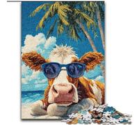 1000 Pieces Puzzles for Adults Cows at The Seaside Puzzle Challenging Brain Teaser for Teenagers, Perfect for Home Decor Or Gift (size 26x38cm)