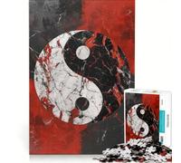 1000 Pieces Puzzles for Adults Crimson Yin Yang, Educational Game, Train Your Brain And Hands, Improving Love between Couples 50x75cm