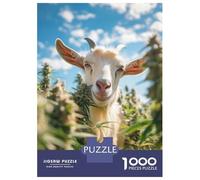 1000 Pieces Puzzles for Adults Curious Goat in Greenery Jigsaw Puzzle Hands-on Game Home Decoration Unique Gifts for Birthday And Christmas 38x26cm/1000pcs