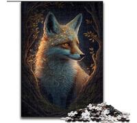 1000 Pieces Puzzles for Adults Cute Art Fox Jigsaw Puzzles Made of cardboard,Ideal for Home & Office Decor, for Birthday 1000pcs(26x38cm)