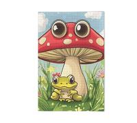 1000 Pieces Puzzles for Adults - Cute Cartoon Frog Mushroom Adult Stress Relief Puzzle, Youth Intelligence Challenge, Relaxing Family Activities