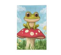 1000 Pieces Puzzles for Adults - Cute Cartoon Mushroom Frog Jigsaw Puzzles for Beginners Challenging and Relaxing, As A Gift Choice for Friends