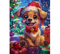 1000 Pieces Puzzles for Adults - Cute Christmas Puppy Adult Stress Relief Puzzle, Youth Intelligence Challenge, Relaxing Family Activities