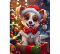 1000 Pieces Puzzles for Adults - Cute Christmas Puppy Challenging Gifts for Jigsaw Puzzle Lovers, Enjoy Happy Time with Friends, Framable Room Wall Decoration