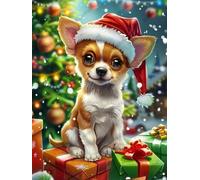 1000 Pieces Puzzles for Adults - Cute Christmas Puppy Puzzle for Stress Relief and Leisure Home Decor Collectibles
