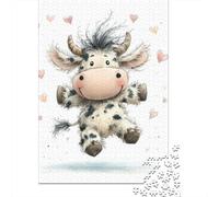 1000 Pieces Puzzles for Adults Cute Cow Plush Toy Jigsaw Puzzle Hands-on Game Home Decoration Unique Gifts for Birthday And Christmas 70x50cm/1000pcs