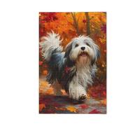 1000 Pieces Puzzles for Adults - Cute Dog Fall Maple Leaf Puzzle Challenging Educational Toys Gifts for Home Decor Family Activities