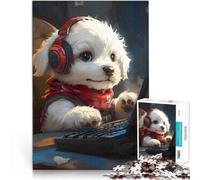 1000 Pieces Puzzles for Adults Cute gaming puppy dog Lernspiel-Herausforderungsspielzeug Geschenkideen50x70cm