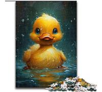 1000 Pieces Puzzles for Adults Cute Little Yellow Duck Made of Wood, for Ages 14+ 50x75cm DIY Decoration Brain Challenging
