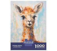 1000 Pieces Puzzles for Adults Cute Llama Painting Jigsaw Puzzle Hands-on Game Home Decoration Unique Gifts for Birthday And Christmas 70x50cm/1000pcs