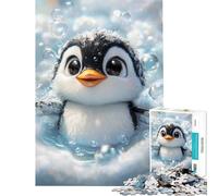 1000 Pieces Puzzles for Adults Cute Penguin Bathing Puzzles for Adults Hands-on Game Analysis And Logic Unique Gifts for Birthday And Christmas (Size 50x75cm)