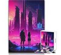 1000 Pieces Puzzles for Adults Cyber Urban Majesty Unwind during Free Time Clean Cut Seamless Interlock Toy Size 38x52cm