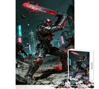 1000 Pieces Puzzles for Adults Cyberpunk Demon Warrior with Chainsaw Sword Anti-Stress Toys Funny Gift Brain Teaser Game Improving Love between Couples size 50x75cm