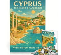 1000 Pieces Puzzles for Adults CYPRUS | For Family Fun learning educational Birthday Present,Travel Gifts, 38x26cm