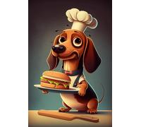 1000 Pieces Puzzles for Adults - Dachshund Burger Chef Puzzles for Family Games, Puzzle for Gifts, Funny Puzzle for Education