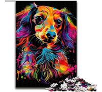 1000 Pieces Puzzles for Adults Dachshund Dog Art 1000 Pieces Puzzles for Adults Family Interaction & Fun Gift, Vibrant Abstract Design (Size 26x38cm)