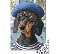 1000 Pieces Puzzles for Adults Dachshund with Coffee Mug Puzzles for Adults Hands-on Game But Fun And Humorous Parent-child Interaction 52x38cm/1000pcs