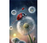 1000 Pieces Puzzles for Adults - Dandelion and Ladybug Funny Jigsaw Puzzles Learning & Fun Educational Toys Gift