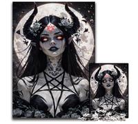 1000 Pieces Puzzles for Adults Dark Fantasy Moonlit Woman Wooden Jigsaw Perfect for Halloween Christmas Birthday Gift 1000 PCS(75x50cm)