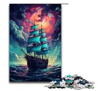 1000 Pieces Puzzles for Adults Dark Pirate Ship by SplattersLots of Thick Coloured Decompressing Intellectual Educational Toy Gifts Ideas 75x50cm