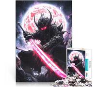 1000 Pieces Puzzles for Adults Dark Samurai with Red Sword Familienspiel für und Geschenke für Freunde und Familie38x26cm