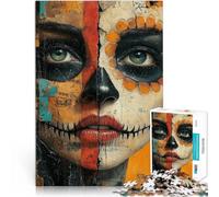 1000 Pieces Puzzles for Adults Day of the Dead Woman Made of wood for age 14+ For Family Fun & Game Night Artists' Collection, Fine Arts。size:50x75cm/19.68x29.52inch