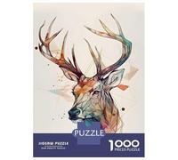1000 Pieces Puzzles for Adults Deer Head Jigsaw Puzzle Family Games Difficult Hard Unique Gifts for Birthday And Christmas 38x26cm/1000pcs