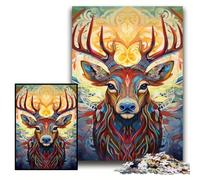 1000 Pieces Puzzles for Adults Deer Psychedelic Art cardboard Puzzles Size 26x38cm for Teenagers & Teens, Ideal Birthday