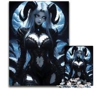 1000 Pieces Puzzles for Adults Demoness with Blue Eyes Wooden Jigsaw Perfect for Halloween Christmas Birthday Gift 1000 PCS(75x50cm)