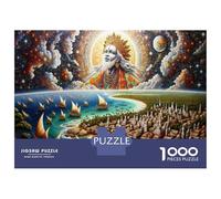 1000 Pieces Puzzles for Adults Divine Cityscape Celestial Harmony Jigsaws for Adults Relax Games Enhance Memory Unique Gifts for Birthday And Christmas 52x38cm/1000pcs