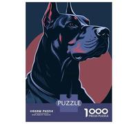 1000 Pieces Puzzles for Adults Doberman Pinscher Portrait Illustration Puzzles for Adults Hands-on Game But Fun And Humorous Parent-child Interaction 70x50cm/1000pcs