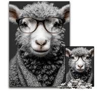 1000 Pieces Puzzles for Adults Donkey with Glasses Puzzle Educational Games, Enhance Love between Couples for Age 14 Years Up 26X38CM